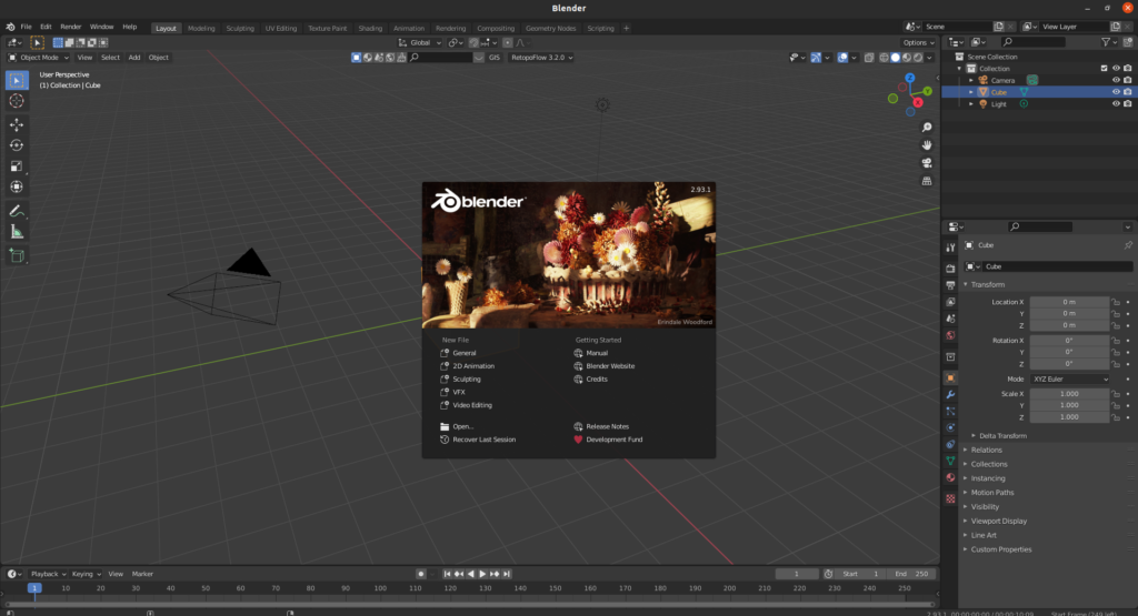 blender home screen