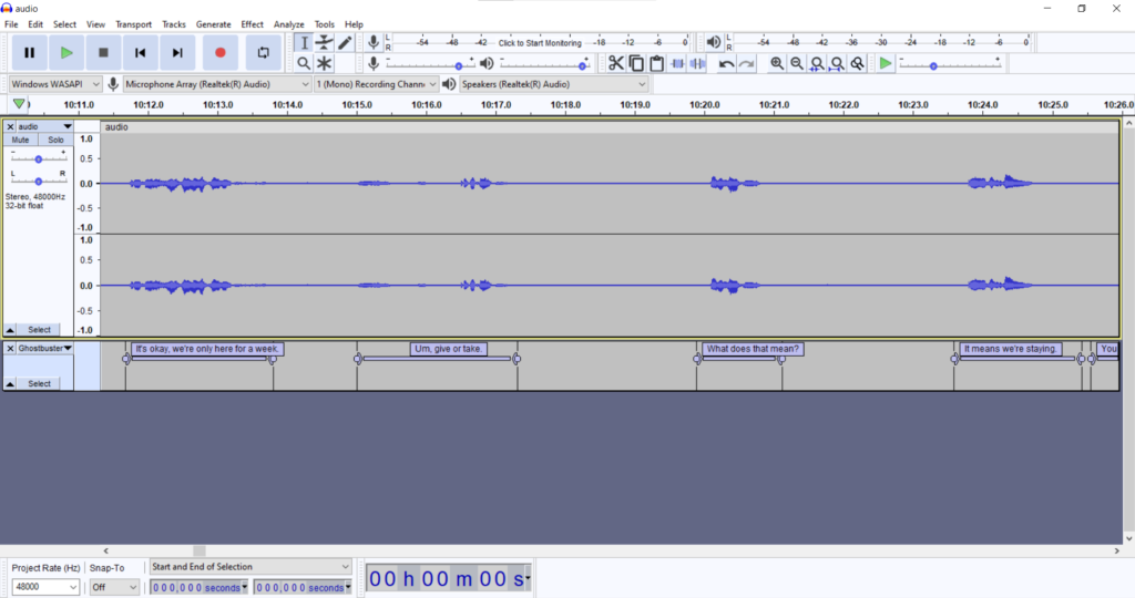 audacity label track generated from subtitle